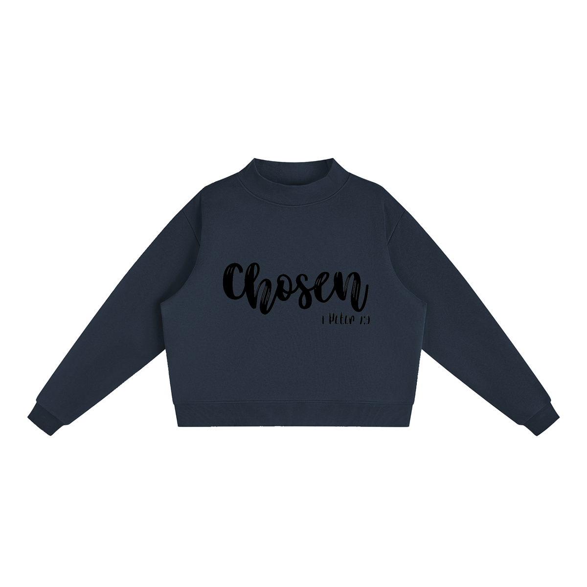 Essential Fleece Mock-Neck Crew Sweatshirt