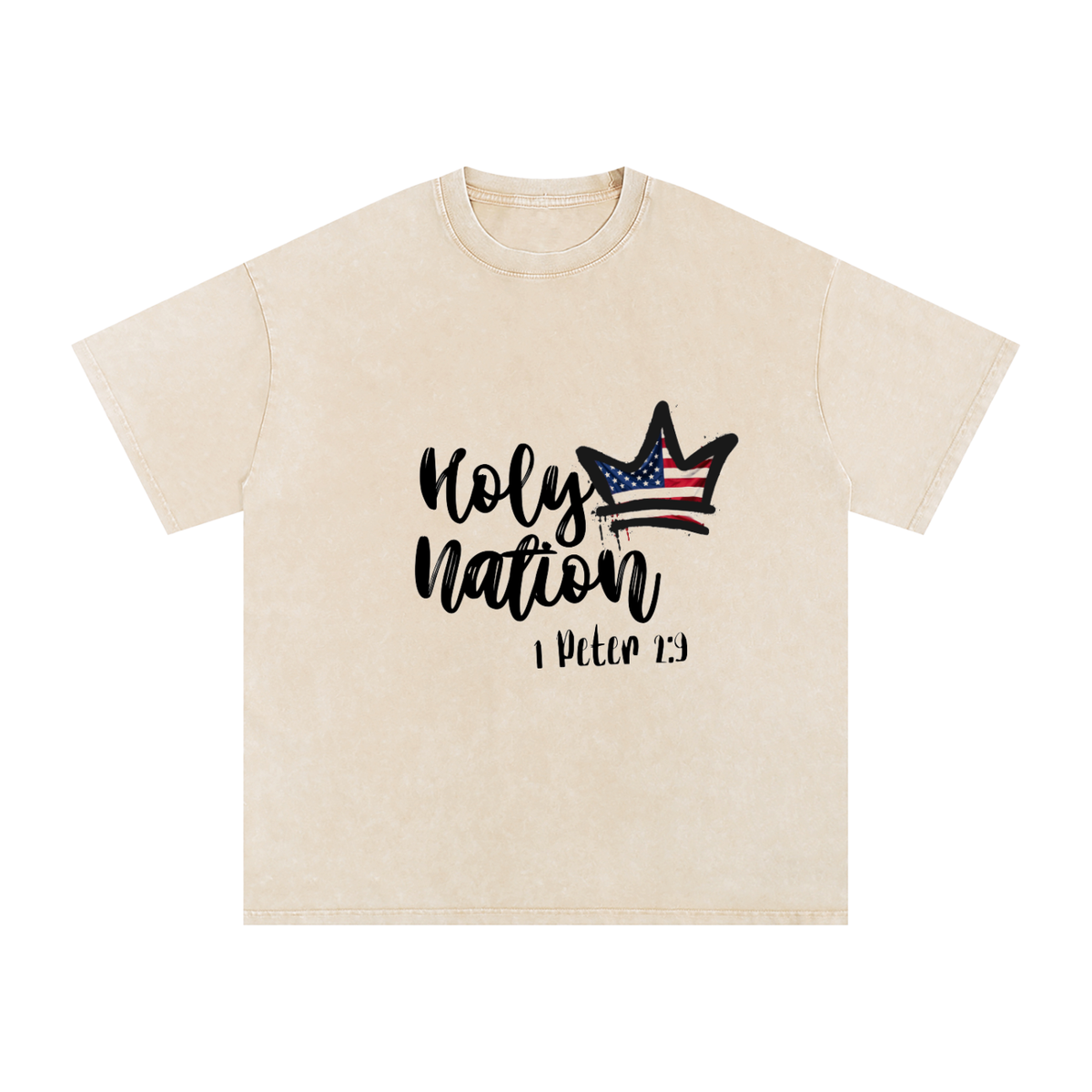 Snow Washed Oversized Cotton T-Shirt