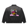Unisex Vintage Wash Full-Zip Denim Jacket