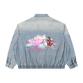 Unisex Vintage Wash Full-Zip Denim Jacket