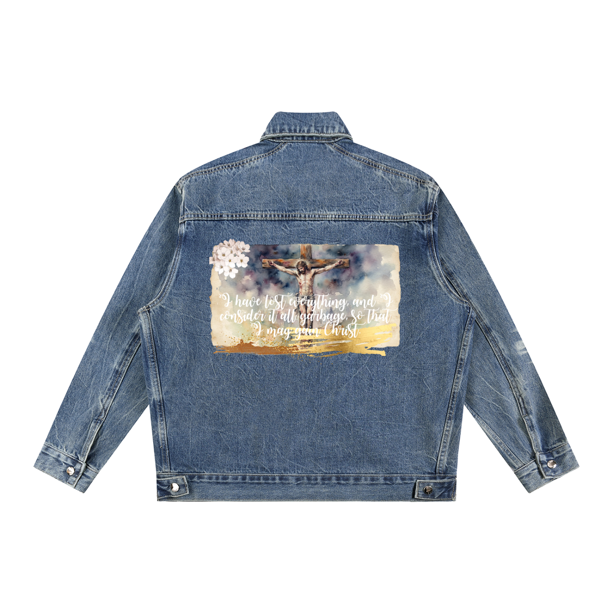 Vintage Wash Zip Up Denim Jacket