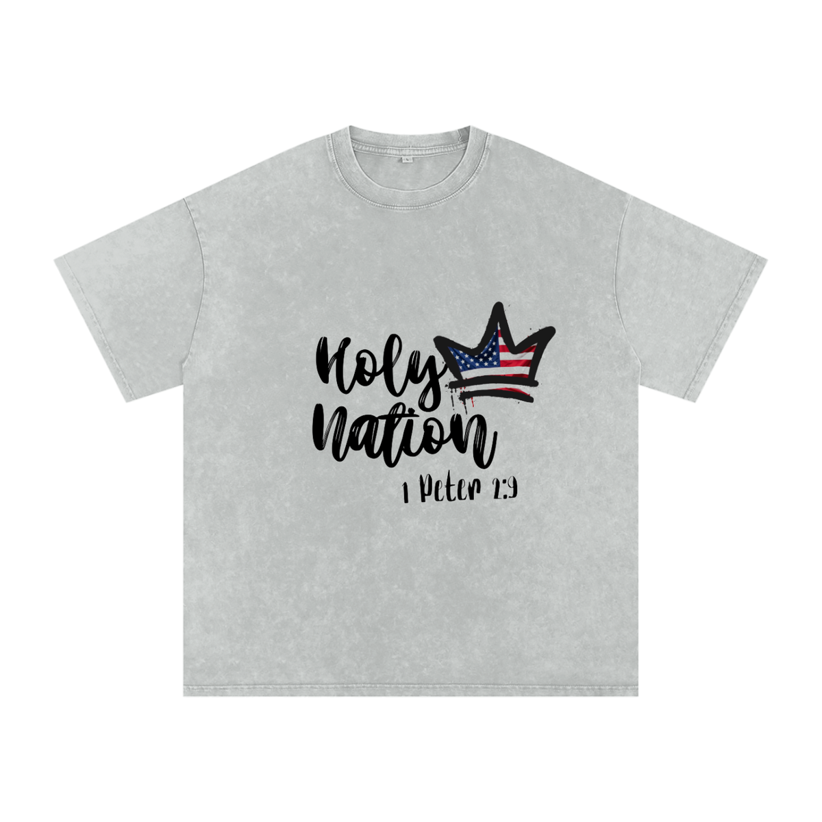 Snow Washed Oversized Cotton T-Shirt