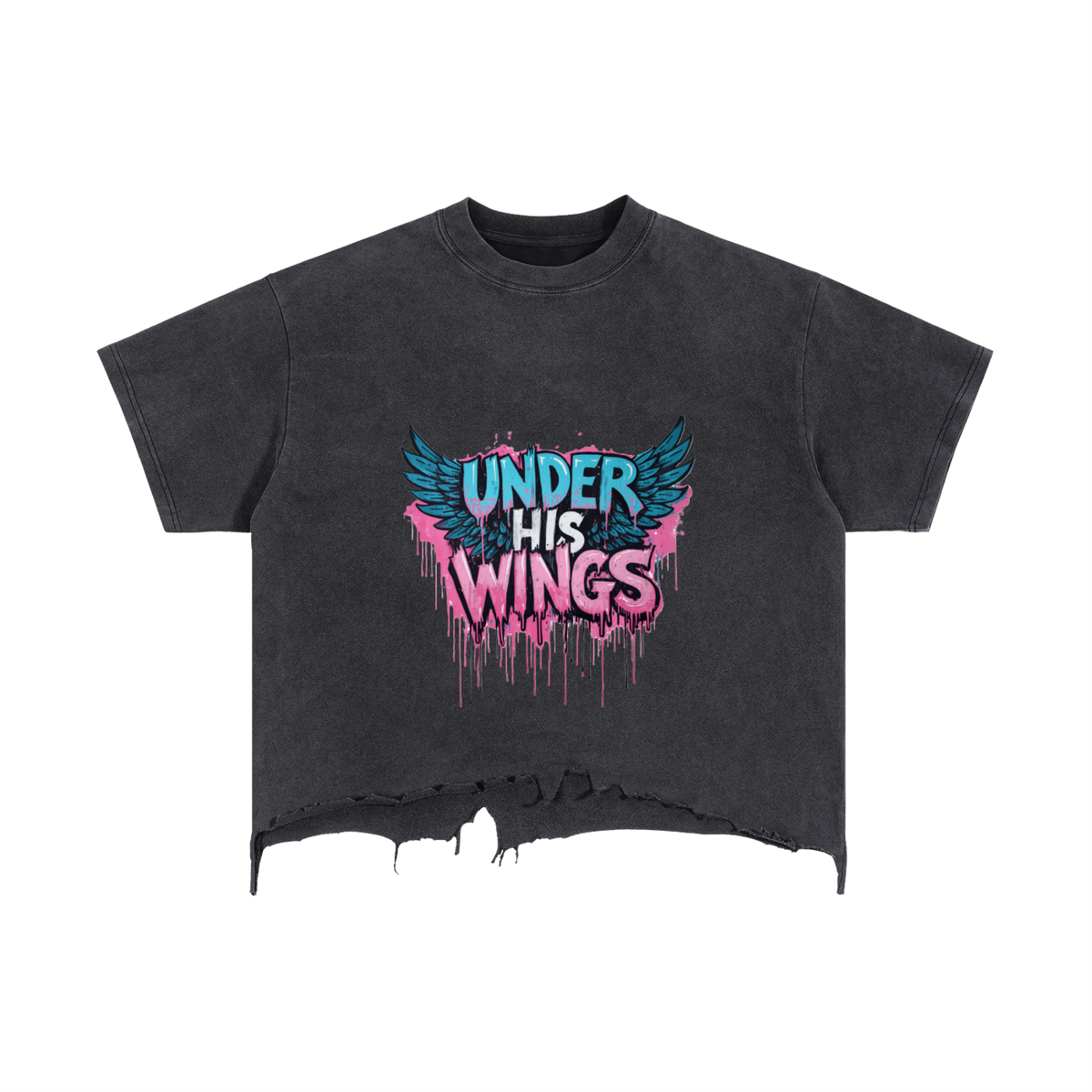 Vintage Wash Boxy Distressed Hem T-Shirt