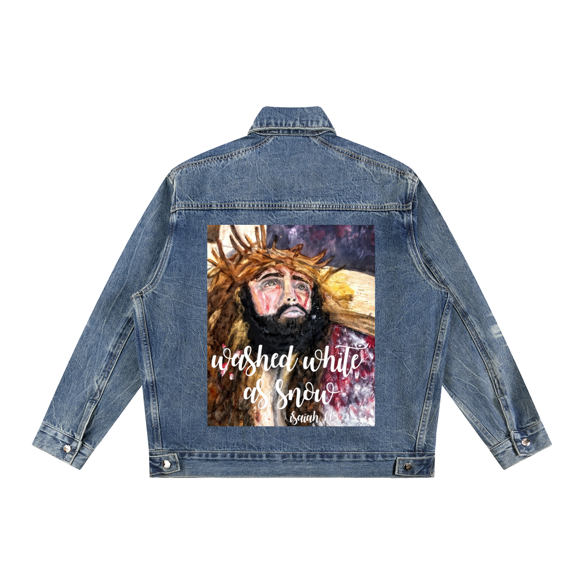 Vintage Wash Zip Up Denim Jacket