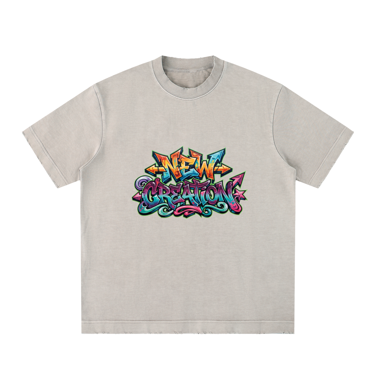 Heavyweight Vintage Washed Frayed T-Shirt