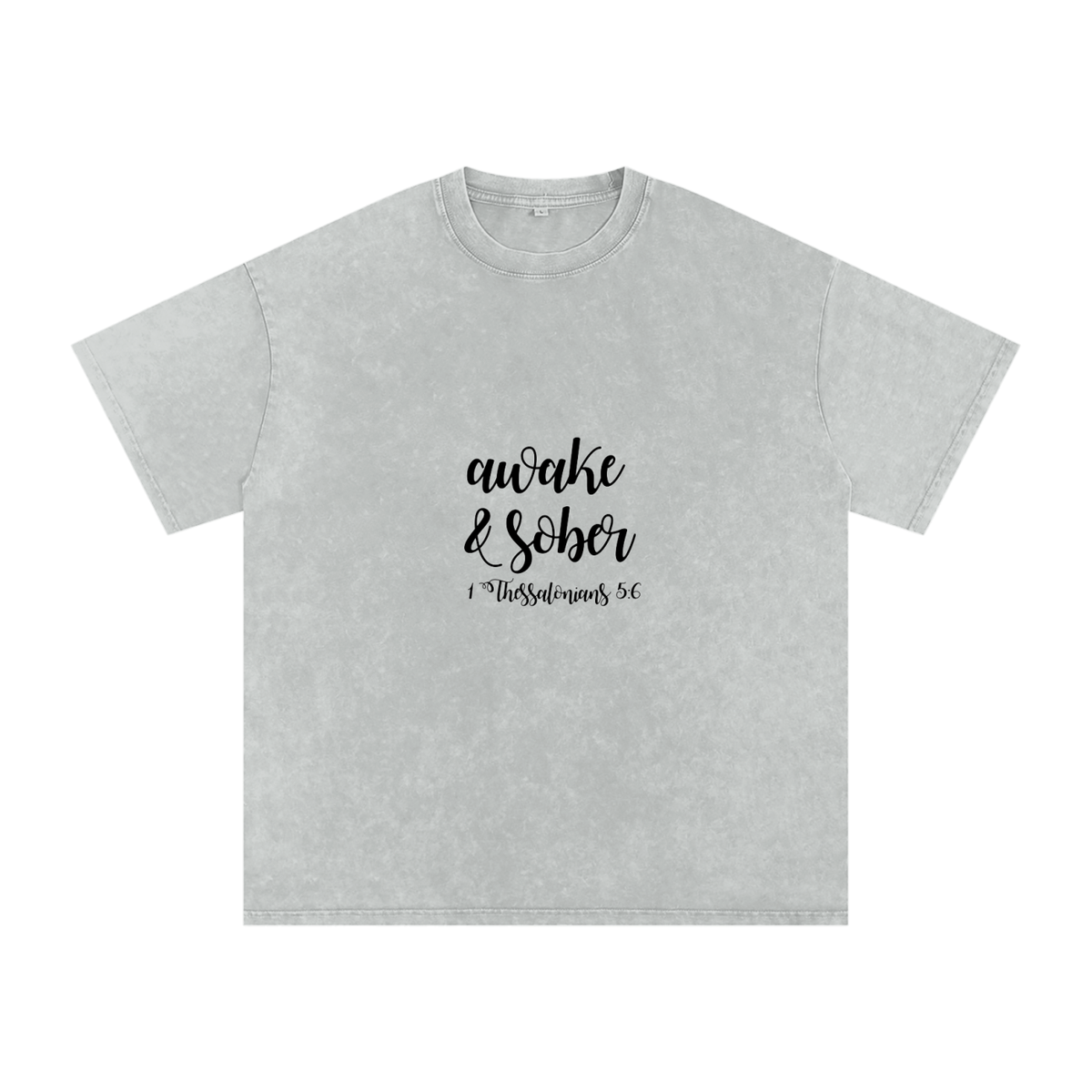 Snow Washed Oversized Cotton T-Shirt