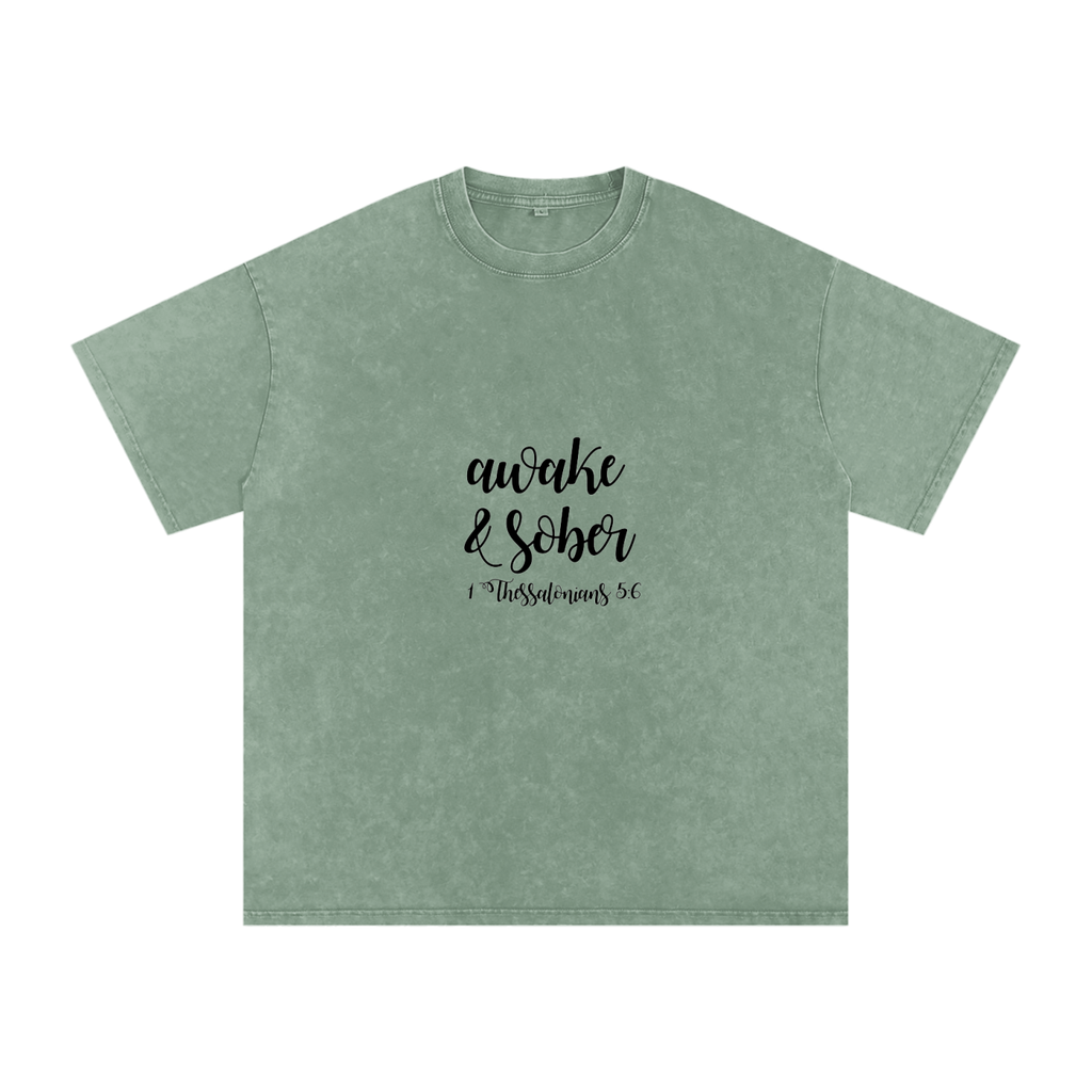 Snow Washed Oversized Cotton T-Shirt