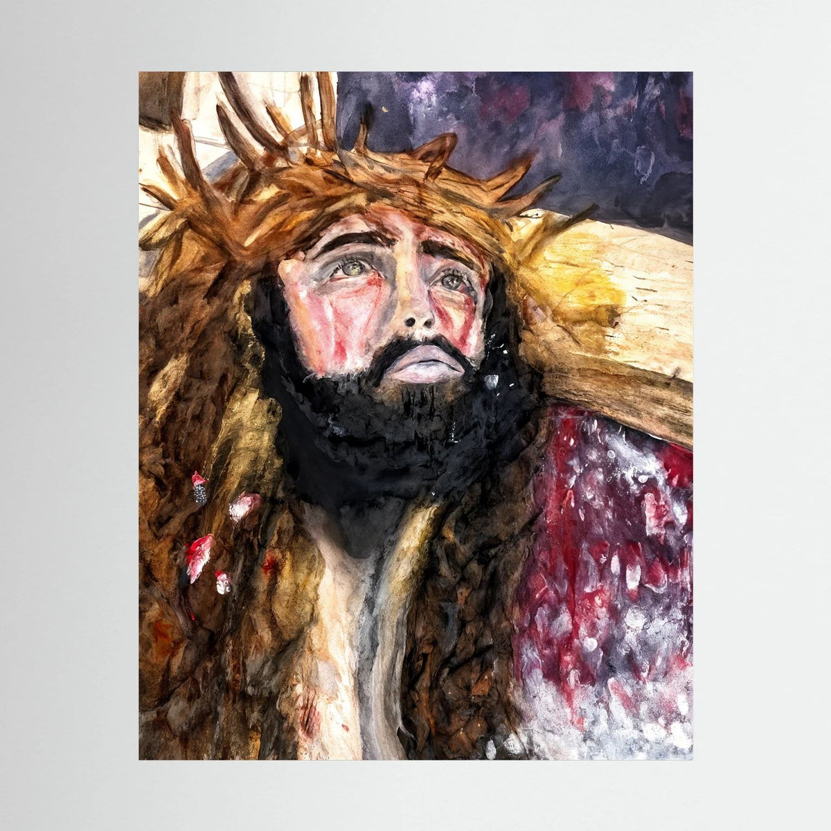 Jesus Watercolor and Acyrlic Mix