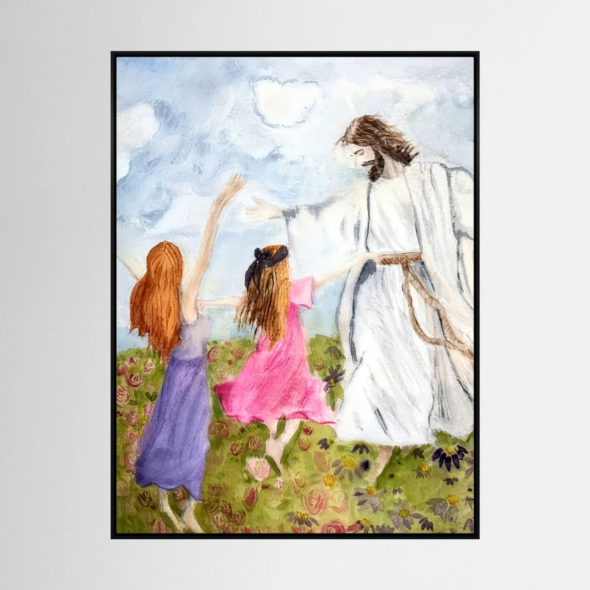 Dance with Jesus Watercolor Printed on Canvas