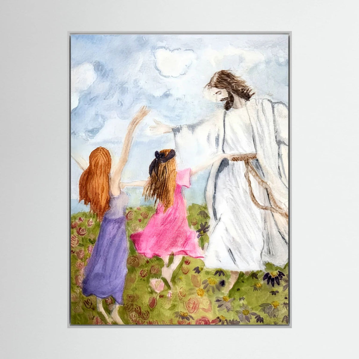 Dance with Jesus Watercolor Printed on Canvas