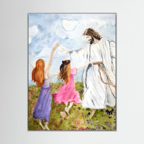Dance with Jesus Watercolor Printed on Canvas
